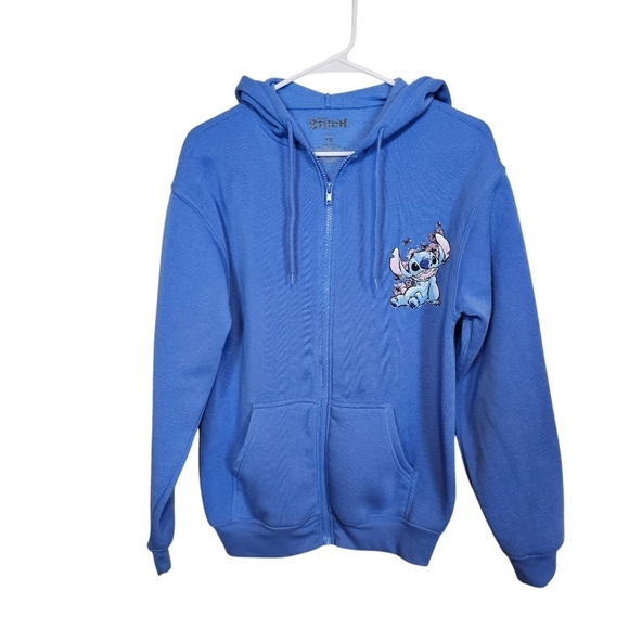 Lilo & Stitch Disney Zip-Up Hoodie Sweater Jacket Grapic Floral - Picture 2 of 5